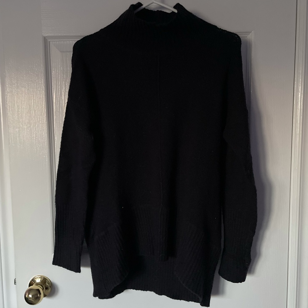Navy blue, knit turtleneck sweater